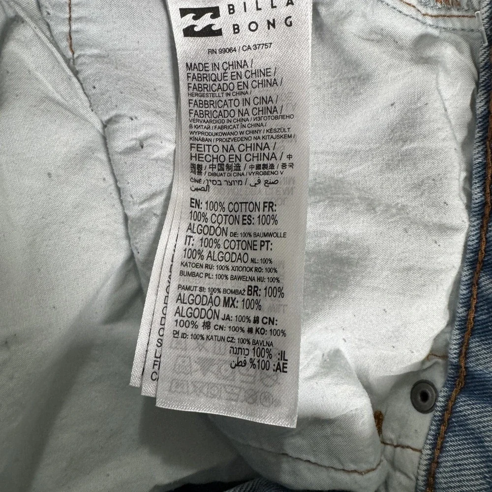Billabong Jeans Womens 27 Blue Light‎ Wash High Rise Relaxed Straight Denim